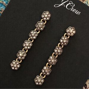 J.crew Pavé Flower Drop Earrings Sold Out MSRP $59.50